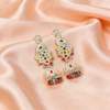 Peacock Colourful White Pearl Jhumka Earrings | BME