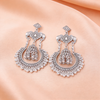 Elephant Oxi Silver Jhumka Chandbali Earrings