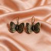 Antique Gold Butterfly Drop Earrings