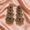 Antique Multicolour Stone Layered Jhumka Earrings