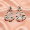 Multicolour Enamel Peacock Chandbali Earrings