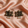 Oxidised Silver Peacock Temple Jhumka Earrings