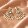 Gold-Plated Chandbali Kundan Pearl Earrings