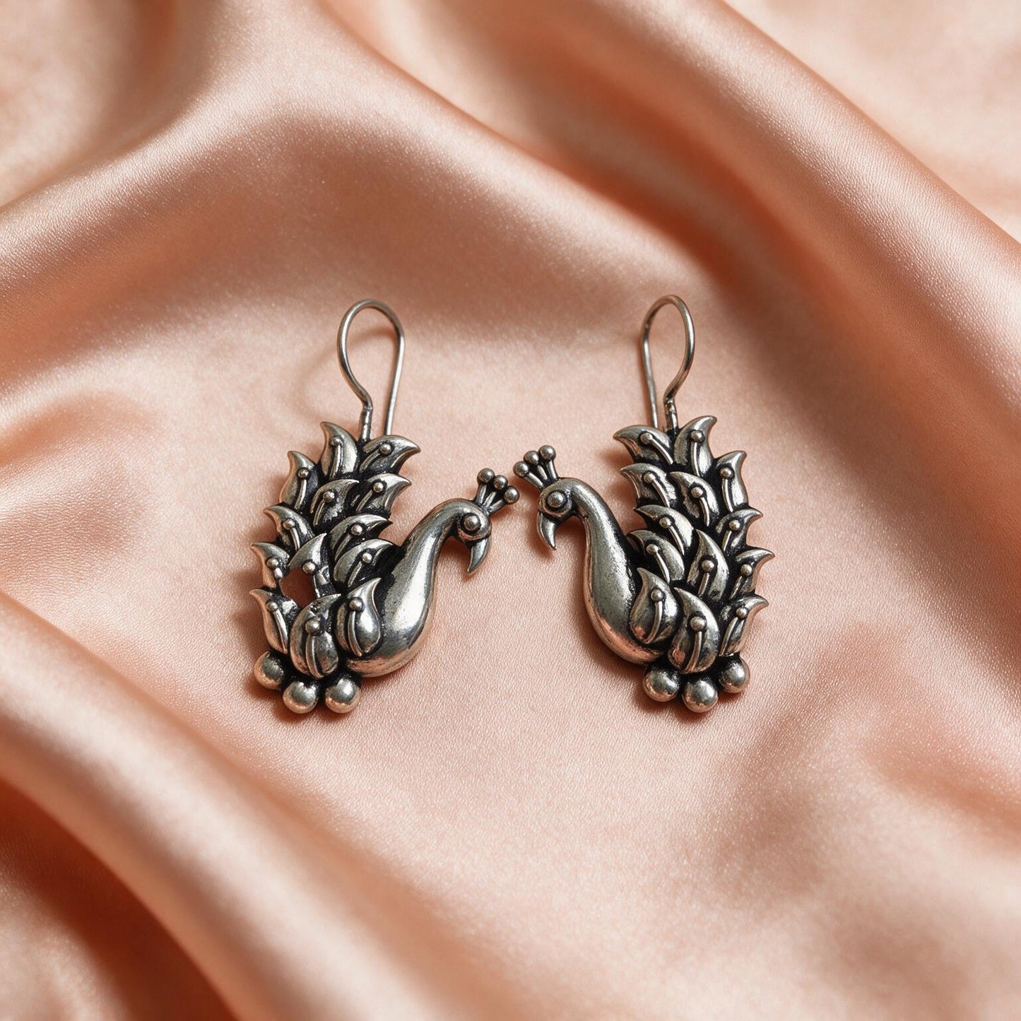 Antique Gold Peacock Jhumka Earrings