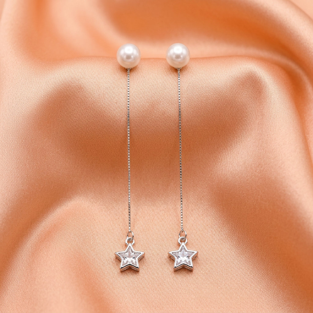 Star Moti Latkan Earrings
