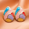 Multicolor Abstract Enamel Stud Earrings