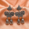 Oxidised Silver Butterfly Jhumka Earrings