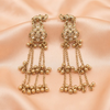 Antique Gold Elephant Kundan Chain Tassel Earrings