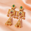 Oval Lobe Golden Drops Jhumka Earrings | BME