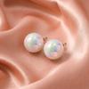 Iridescent Bubble Pearl Stud Earrings