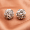 Pearl Cluster Crystal Stud Earrings