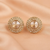 Golden Champagne Crystal Stud Earrings
