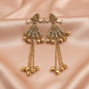 Antique Gold Dancing Lady Long Tassel Earrings