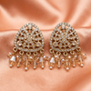 Golden Crystal Pearl Drop Earrings