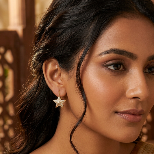 Star Gold-Tone Crystal Earrings