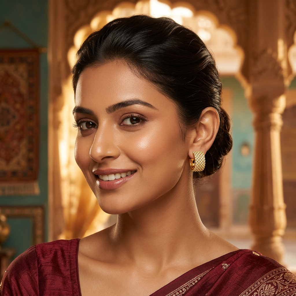 Ad Small Baali Gold Stud Earrings