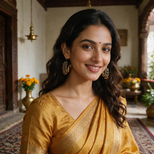 Antique Gold Peacock Jhumka Earrings