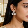 Triple Flower Pearl Earrings – Gold & Silver