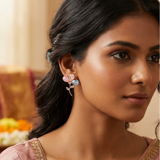 Multicolor Floral Drop Earrings