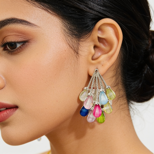 Colorful Teardrop Bead Earrings