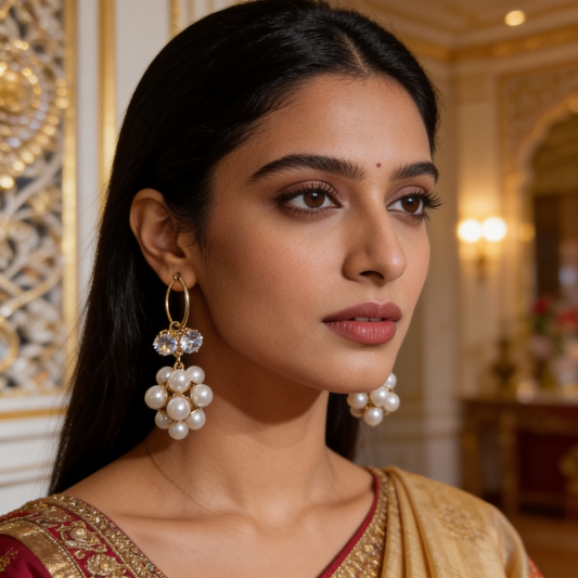 Pearl Bunch AD Hoop Earrings | BME