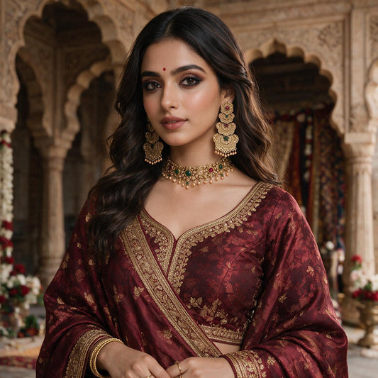 Antique Multicolour Stone Layered Jhumka Earrings