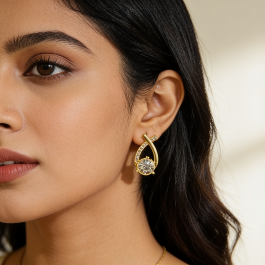 Infinity Pearl Stud Earrings