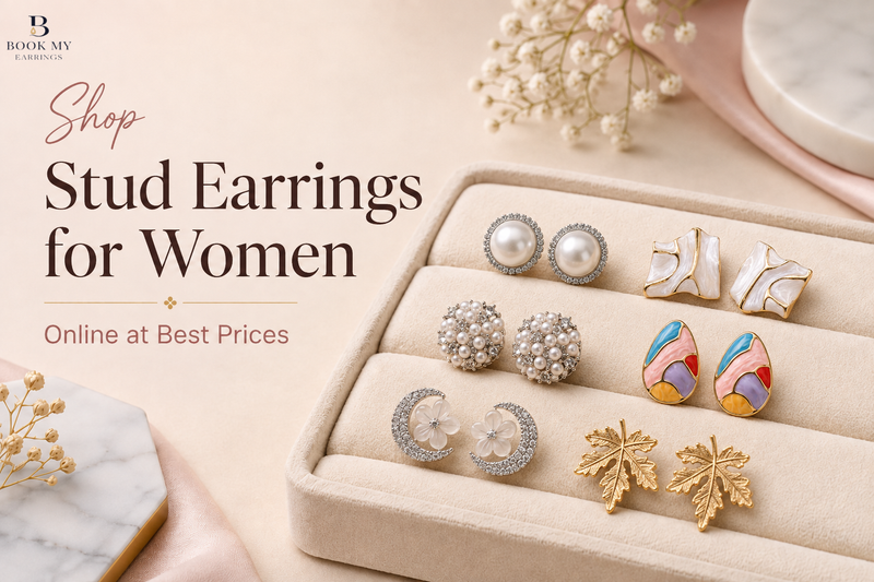 Shop Stud Earrings for Women Online at Best Prices | BME