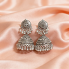 Oxidised Silver Floral Jhumka Earrings | BME