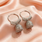 Oxidised Silver Hoop Jhumka Earrings