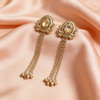 Gold-Toned Crystal Chain Tassel Earrings | BME