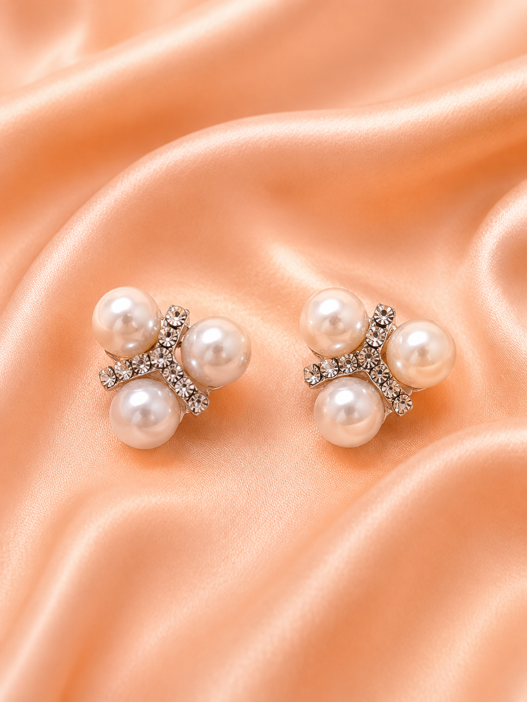 Pearl Blossom Stud Earrings