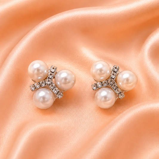 Pearl Blossom Stud Earrings