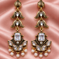 Antique Gold Kundan Pearl Drop Earrings