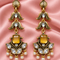 Antique Gold Kundan Pearl Drop Earrings
