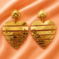 Golden Heart Statement Drop Earrings