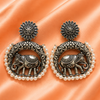 Antique Elephant Pearl Hoop Earrings