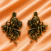 Antique Krishna Flute Oxidised Earrings