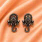 Oxidised Silver Ganesha Drop Earrings