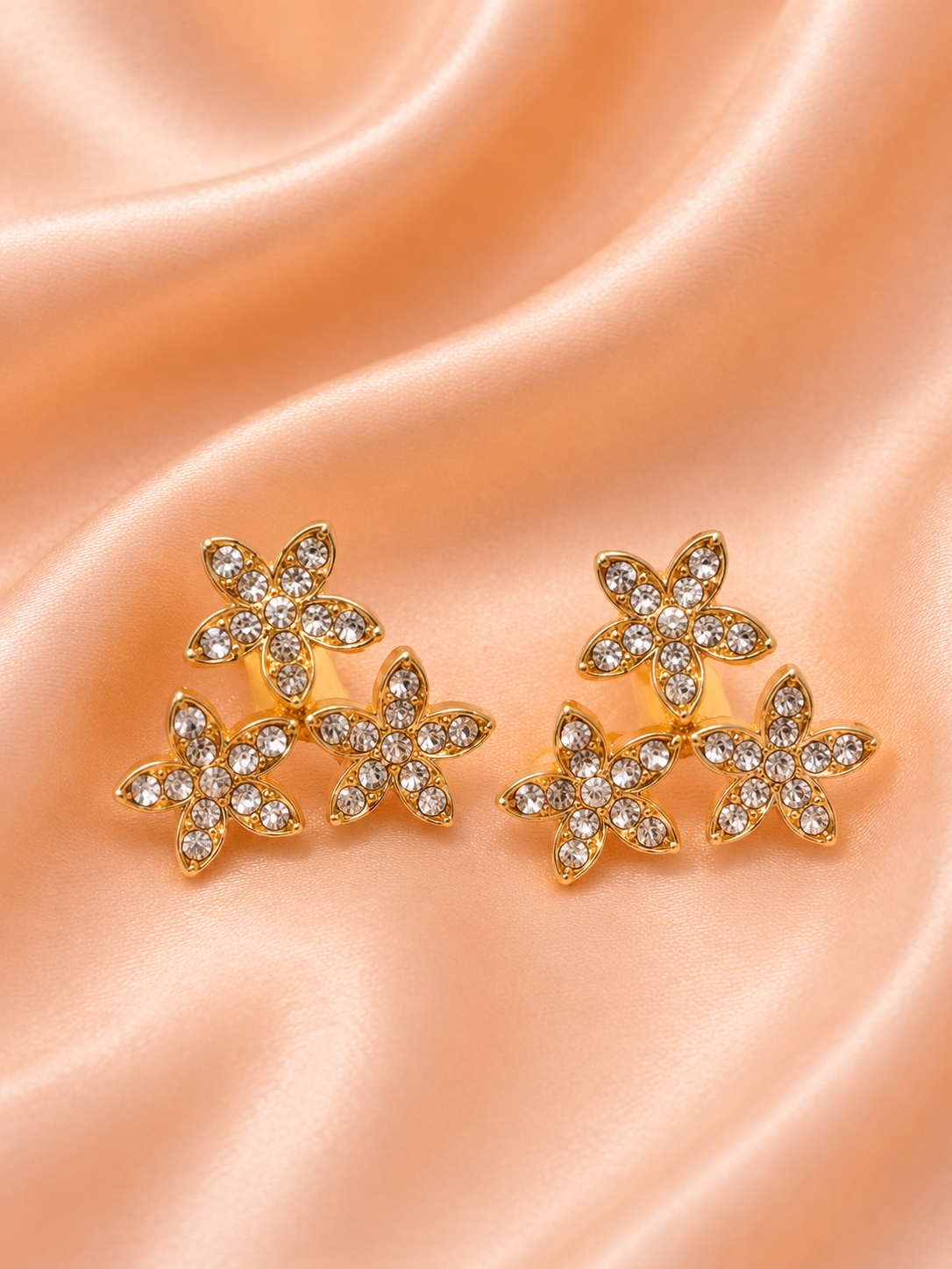 Crystal Flower Stud Earrings