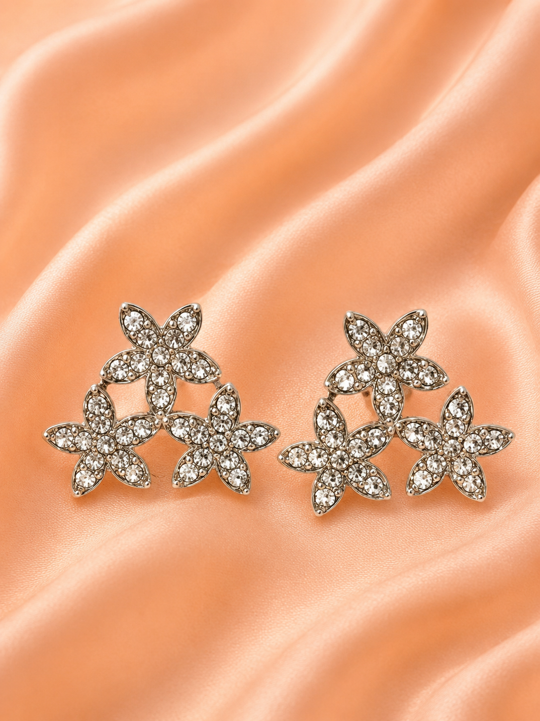 Crystal Flower Stud Earrings