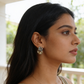 Dual-Tone Sculpted Statement Stud Earrings
