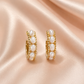 Gold-Plated Pearl Hoop Earrings