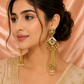 Antique Gold Multicolor Pearl Tassel Earrings