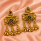 Antique Gold Temple Bell Drop Earrings