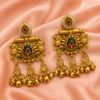 Antique Gold Temple Bell Drop Earrings | BME
