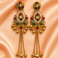 Antique Gold Multicolor Pearl Chandbali Tassel Earrings