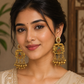 Antique Gold Temple Bell Drop Earrings