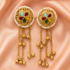 Antique Gold Floral Pearl Tassel Earrings | BME