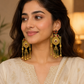 Antique Gold Statement Chandbali Earrings
